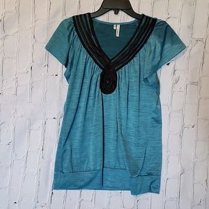 Studio Y Short Sleeved Silky Blouse